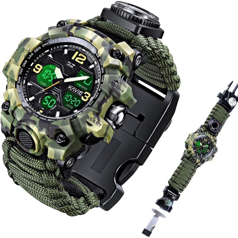23-in-1 Survival Military Digital Watch, Mens Tactical Multi-Functional New